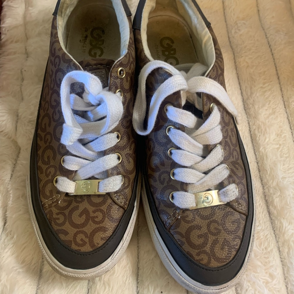 G by Guess Brown and White Sneakers